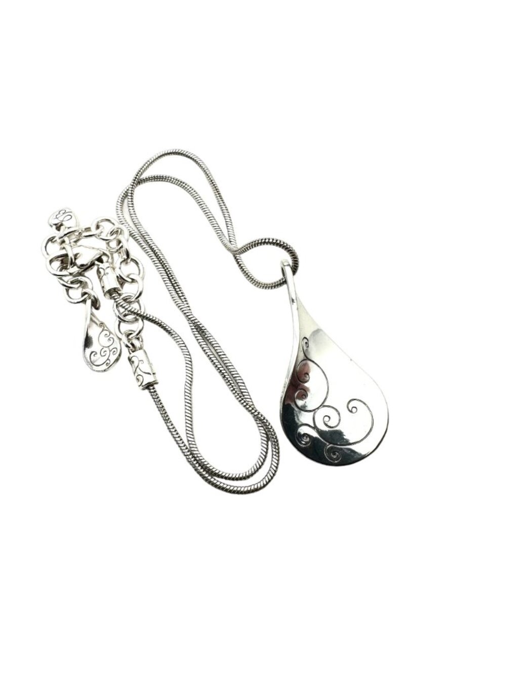 Brighton Womens Necklace Twirl Pendant Silver 16 - 18 Inch - Picture 3 of 3